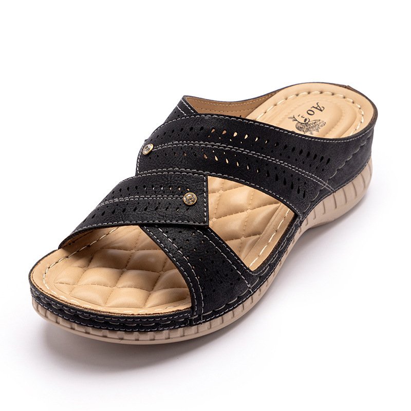 Designer New Women's high-heeled slippers white outdoor anti slip slippers
