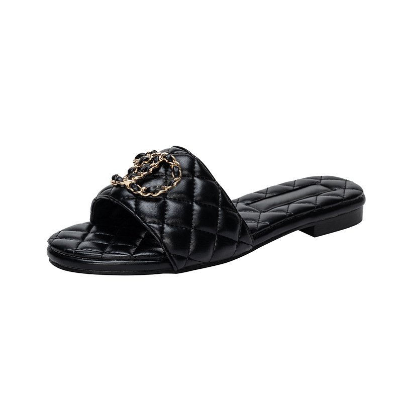 2023 New Designs Sandals Letter Logo Women Flat Slides Luxury Travel Slippers
