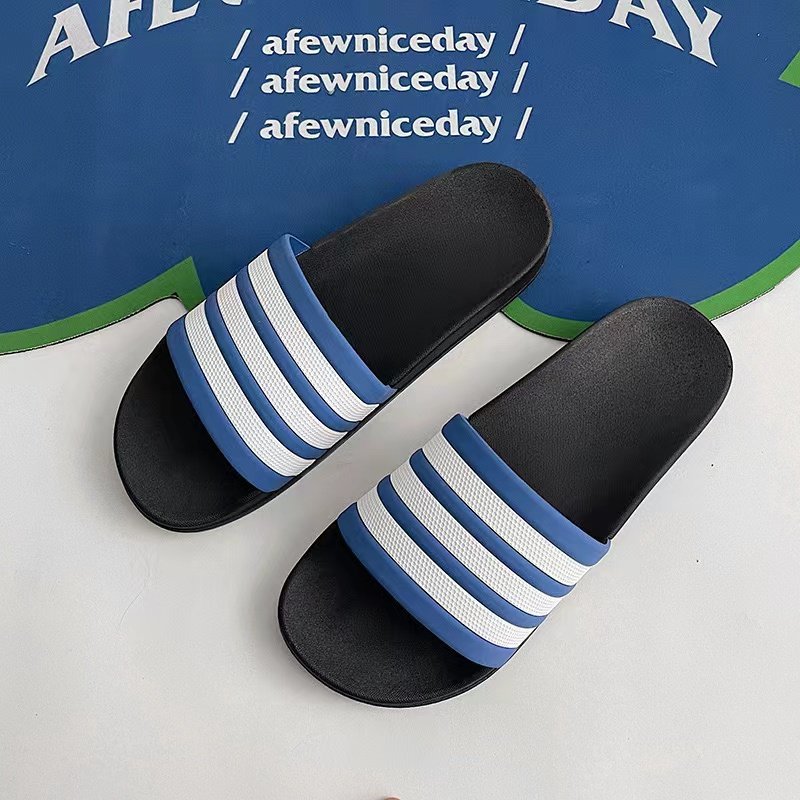 Men's Women's Slide Slippers Summer Soft Pool Sandals Outdoor Stripe Design Beach Shoes Large Size