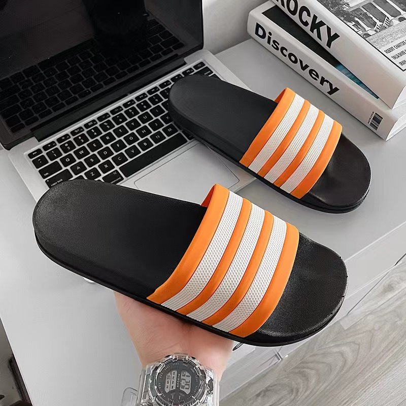 Men's Women's Slide Slippers Summer Soft Pool Sandals Outdoor Stripe Design Beach Shoes Large Size