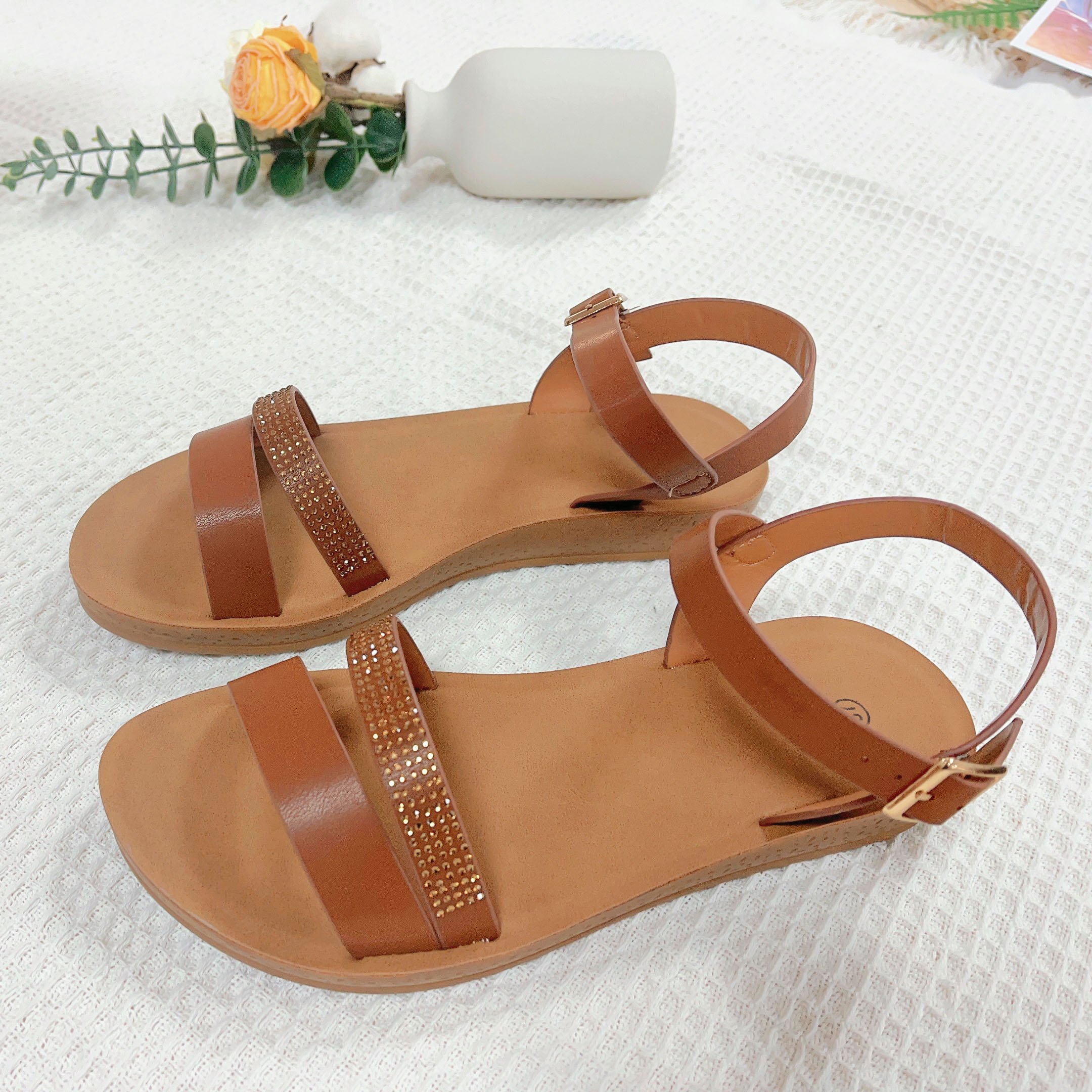 non slip beach flat slide slipper with printing design slippers summer women's beach flat slippers