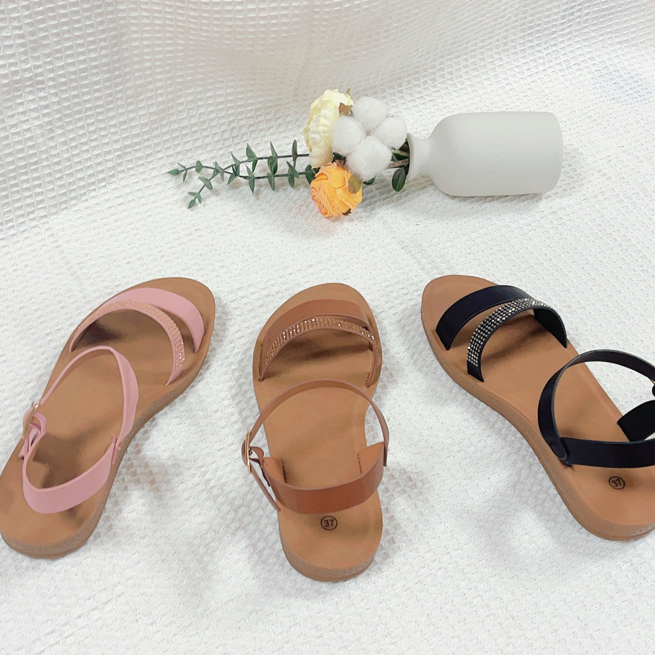 non slip beach flat slide slipper with printing design slippers summer women's beach flat slippers