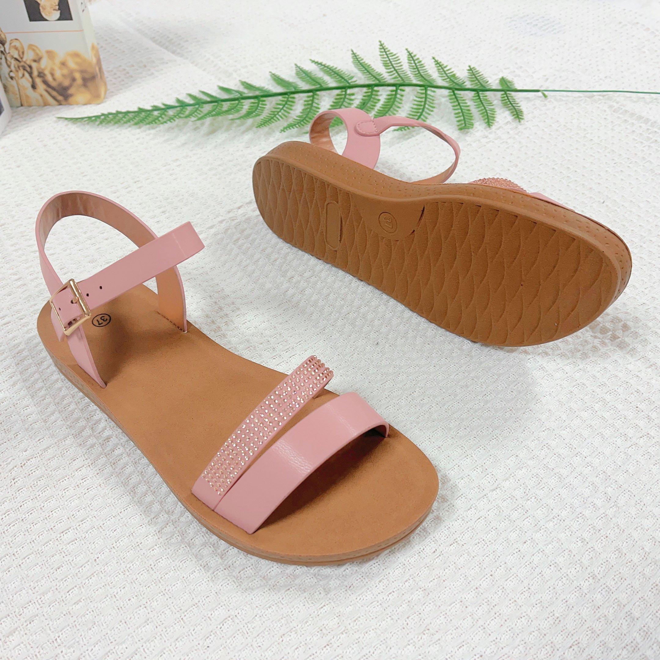 non slip beach flat slide slipper with printing design slippers summer women's beach flat slippers
