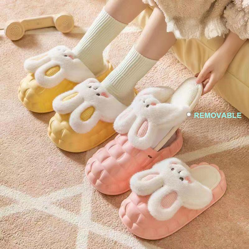 Customized Bow Slides Slippers Winter Fashion Fur Warm Ladies House Slippers Shoes Custom Fuzzy Slippers With Logo