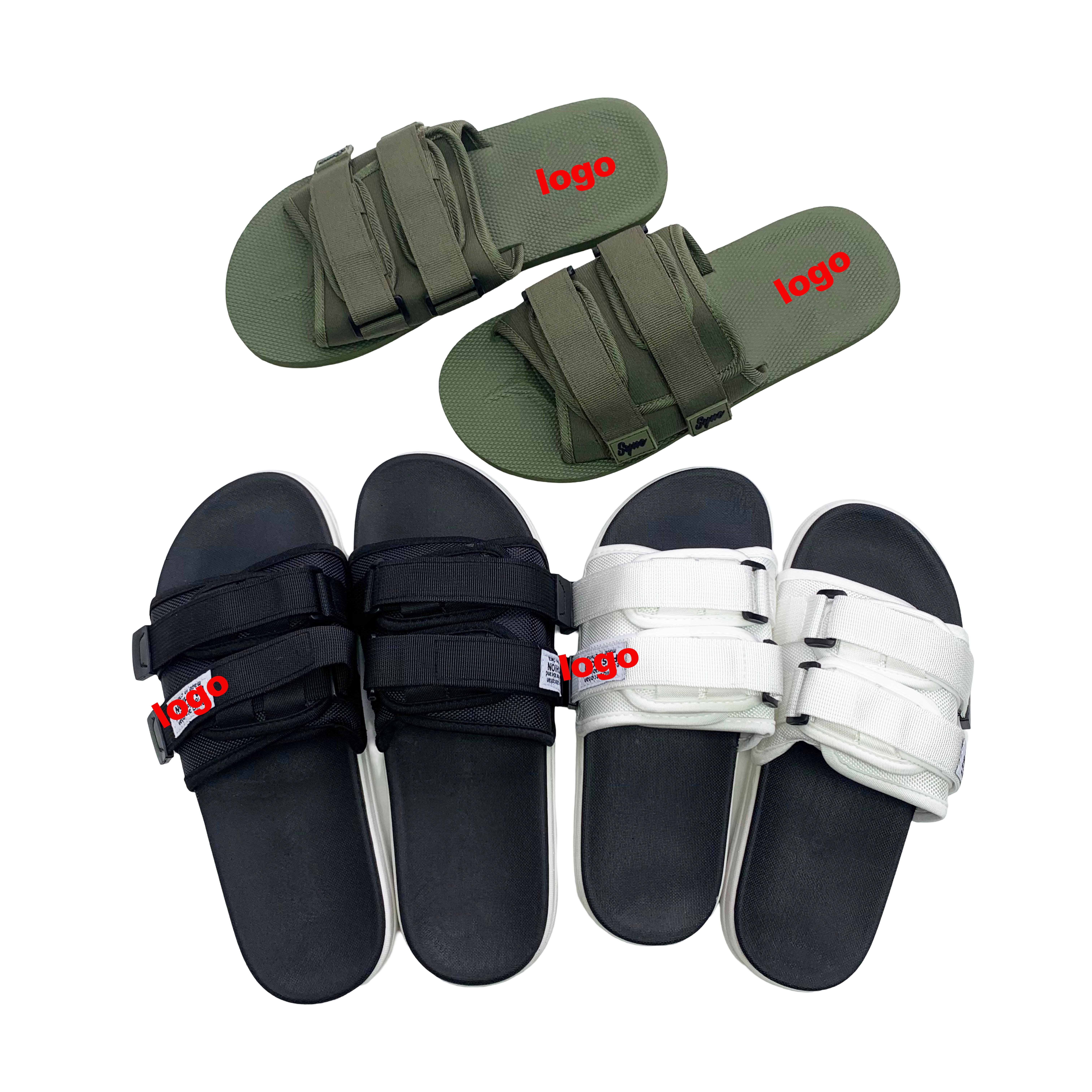 Bosirui Sandals sport good quality slippers custom Hook & Loop flipflop sandals Outdoor Anti-Slip Men Designer Slide Slippers
