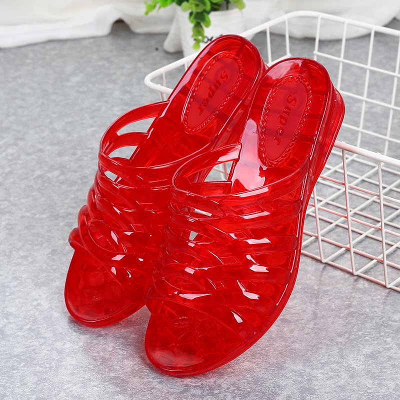 new hollow casual lady crystal fashion slides mother shoes women's jelly beach flat sandals slippers