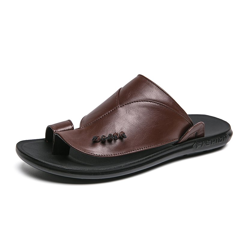 Men Slides Size 38-45 Latest Design Sandals Soft Outsole Casual Pu Leather EVA Opp Bag Rubber Summer Shoes Outdoor Slippers