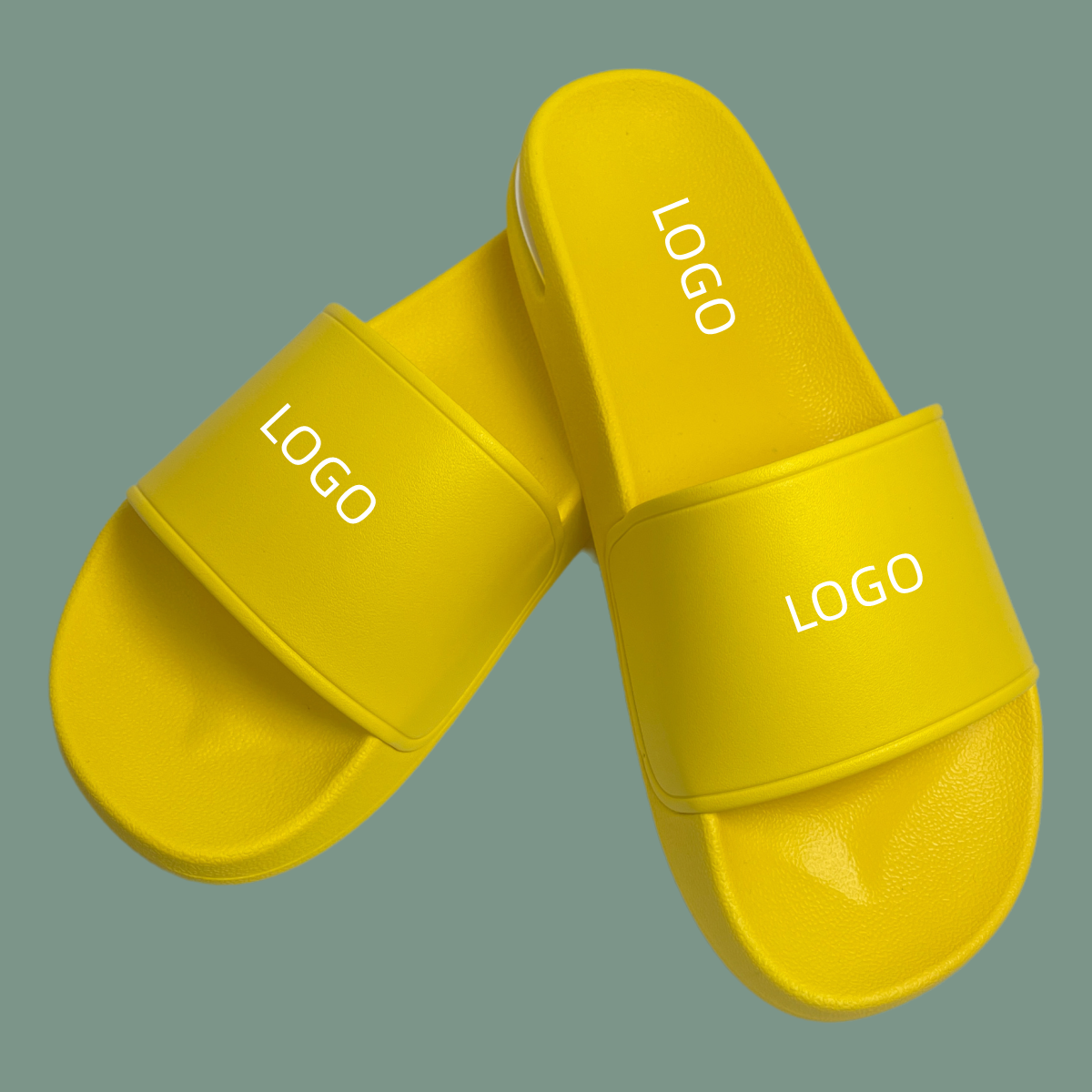Factory Wholesale Custom Logo PVC PU Slippers Embossed Printing Flip Flops Anti-Slippery Waterproof Features Mesh Company Use