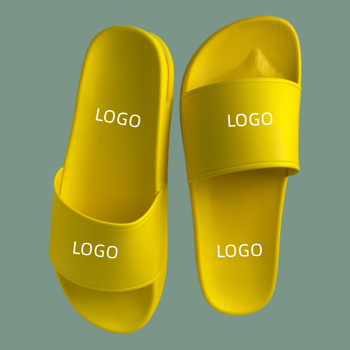Factory Wholesale Custom Logo PVC PU Slippers Embossed Printing Flip Flops Anti-Slippery Waterproof Features Mesh Company Use