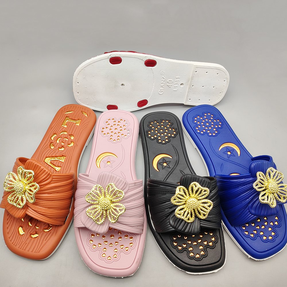 Factory Price Footwear Babouche Chic Woman Slide Slipper pvc Shoes For Women