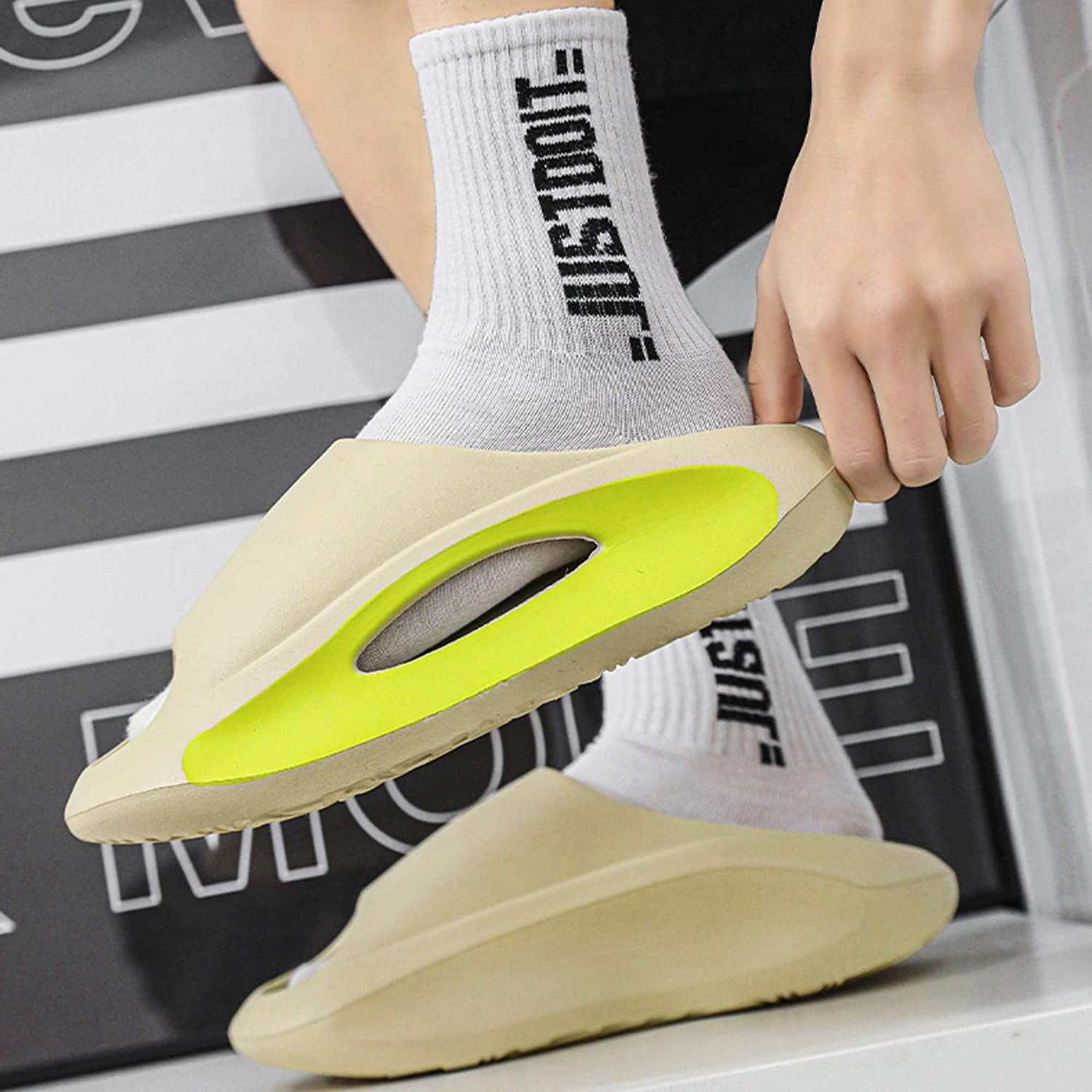 Summer Casual Men's Slippers Slides Eva Beach Slides Outdoor Elevated Thick Sole Bottom Platform Open Toe Sandals