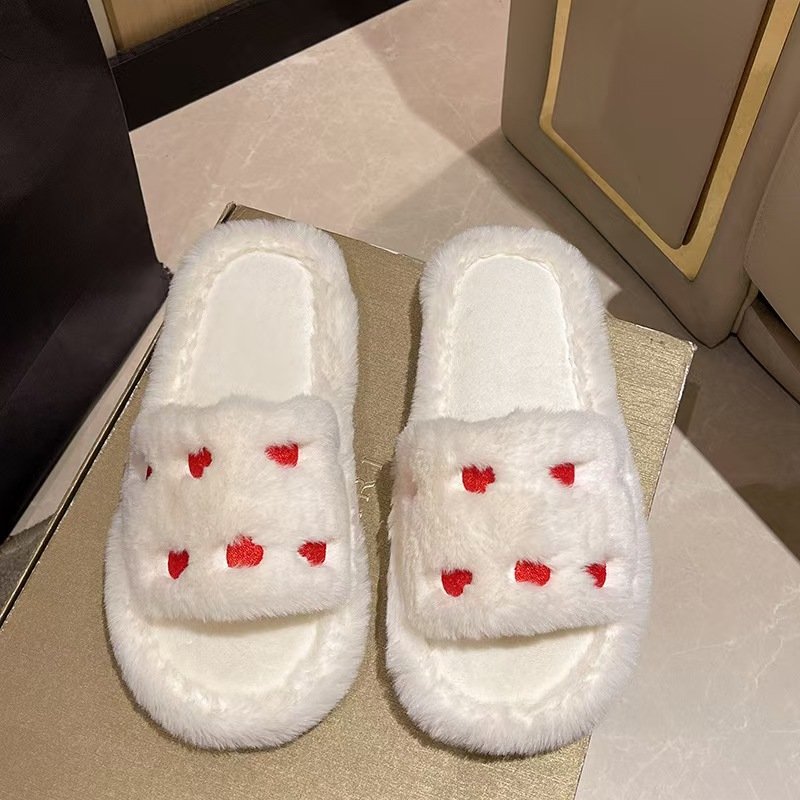 Women Slippers Furry Indoor Cotton Shoes Warm Comfort Lightweight Slides Fuzzy Plush Female Casual Slippers