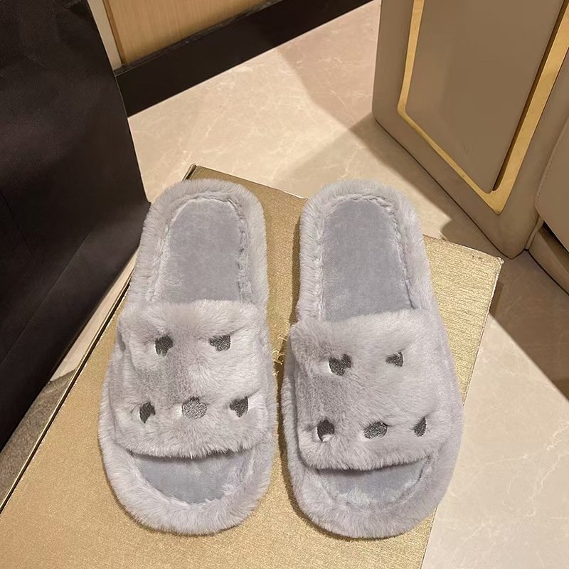 Women Slippers Furry Indoor Cotton Shoes Warm Comfort Lightweight Slides Fuzzy Plush Female Casual Slippers