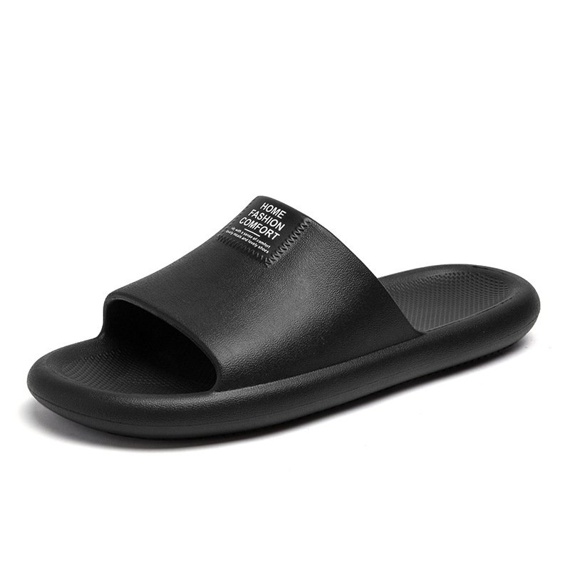 Slippers Men Skid Particle Sole Friction Casual Shoes PVC Women Indoor Shoes Black Flat Home Slippers