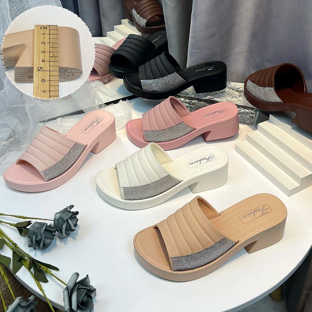 On sale new design fame slippers heels shoes high quality sandals slide slipper for womens