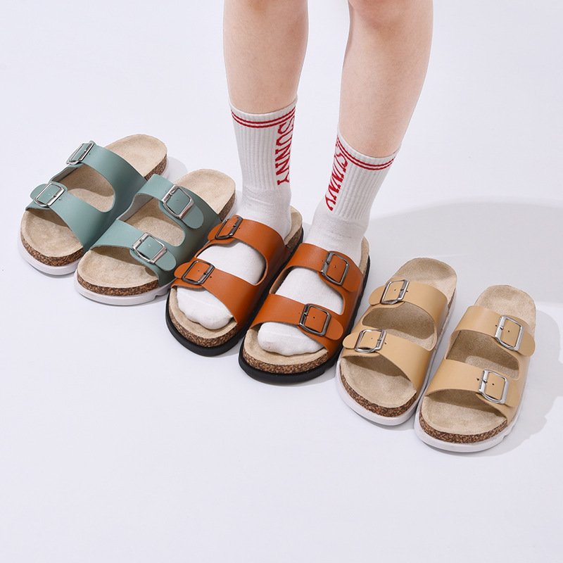 Men Women Cork Slippers Sandal Custom Logo