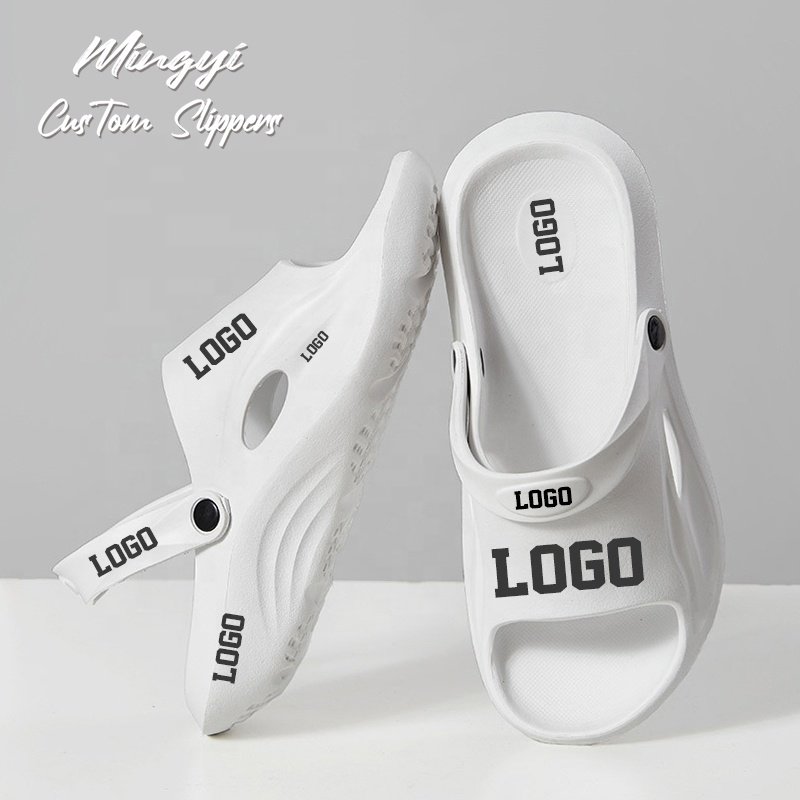 Fashion Personalized Custom Strap Sandals Slides Shoe Men Beach Slippers Print Logo Custom Manufacturers
