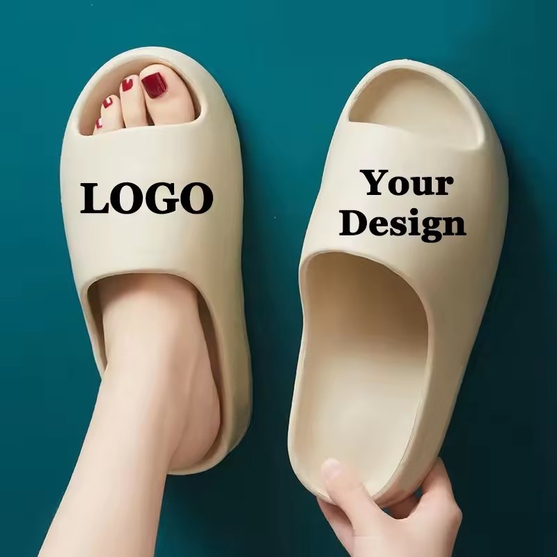 High Quality Custom Logo Anti-Slip Thick Sole EVA bathroom home slippers Sandal Cloud Slides Slippers custom slides with logo