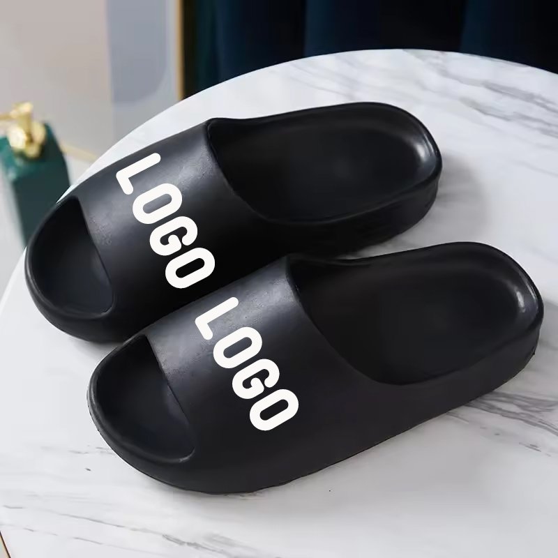 High Quality Custom Logo Anti-Slip Thick Sole EVA bathroom home slippers Sandal Cloud Slides Slippers custom slides with logo