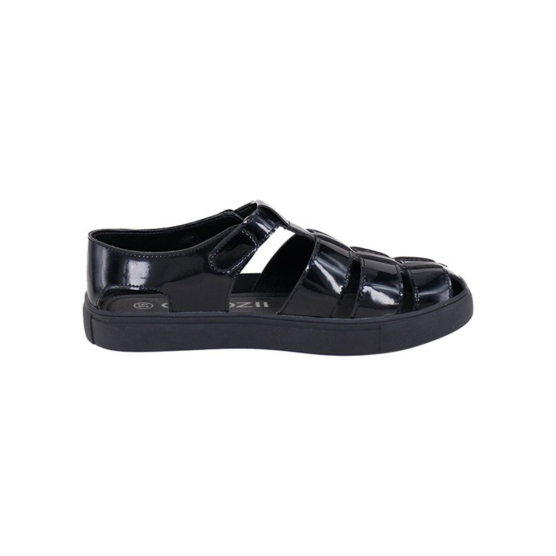2022 Summer Beach Wholesale Custom Logo Cross Strap Leather Flat Slide Slippers Sandals for Men