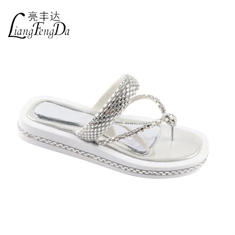 Designer Sandals Rhinestone Slides Slippers for Women Outdoor Platform Ladies Sandals PVC Factory Wholesale Africa Large Size