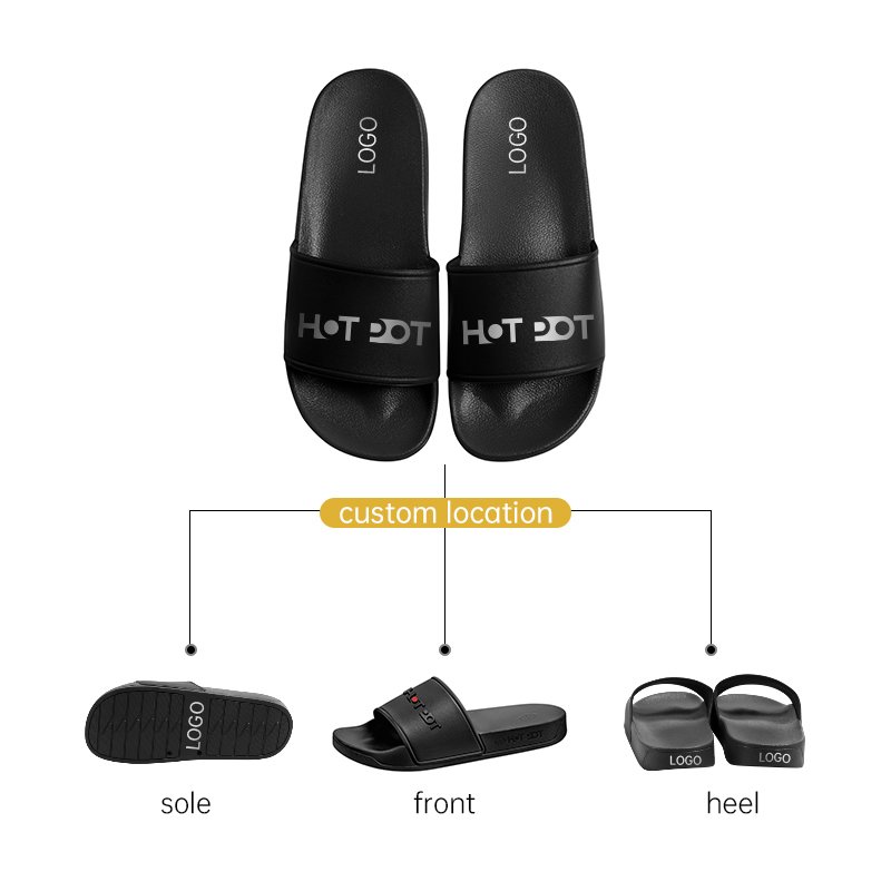 New Design Factory Price Custom Logo PVC Slides Slippers Home Outdoor Comfortable Shoes Plain Blank Slide Sandals