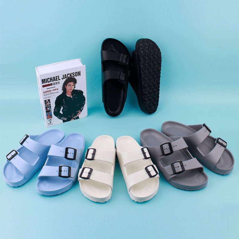 Mens Sandals Slides Adjustable Buckle Straps Sandals Thick Sole Pillow EVA Chancletas De Hombre Mens Sandals Slippers For Men