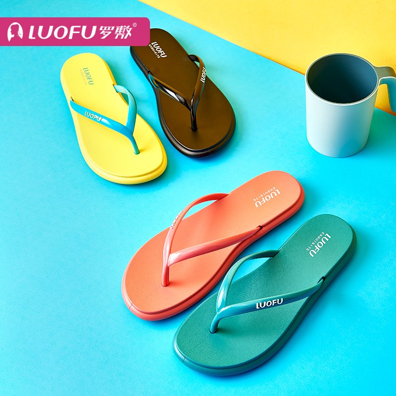 LUOFU pvc summer Custom Slide plastic slipper candy color household outdoor slipper