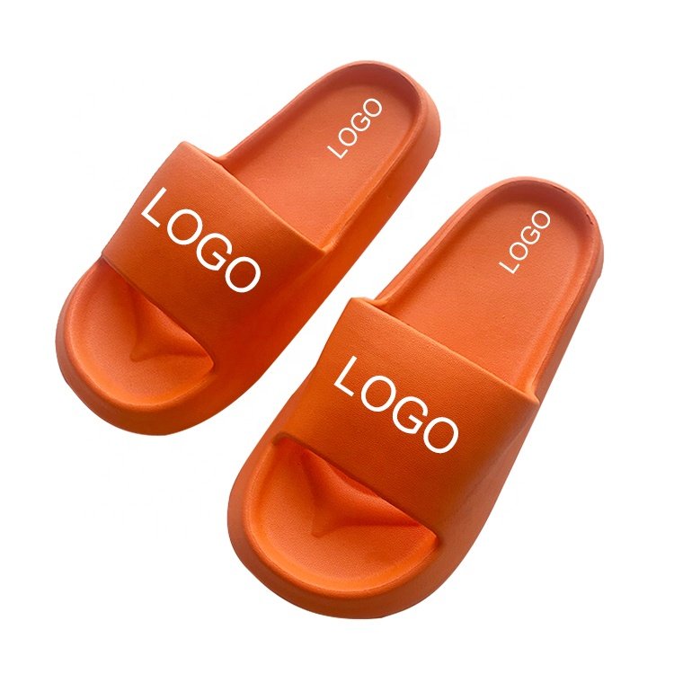 Original Custom Logo Summer Beach Slippers Men Flat Yellow Slides Shoes Women Slip On Eva Slippers Indoor Outdoor Slippers