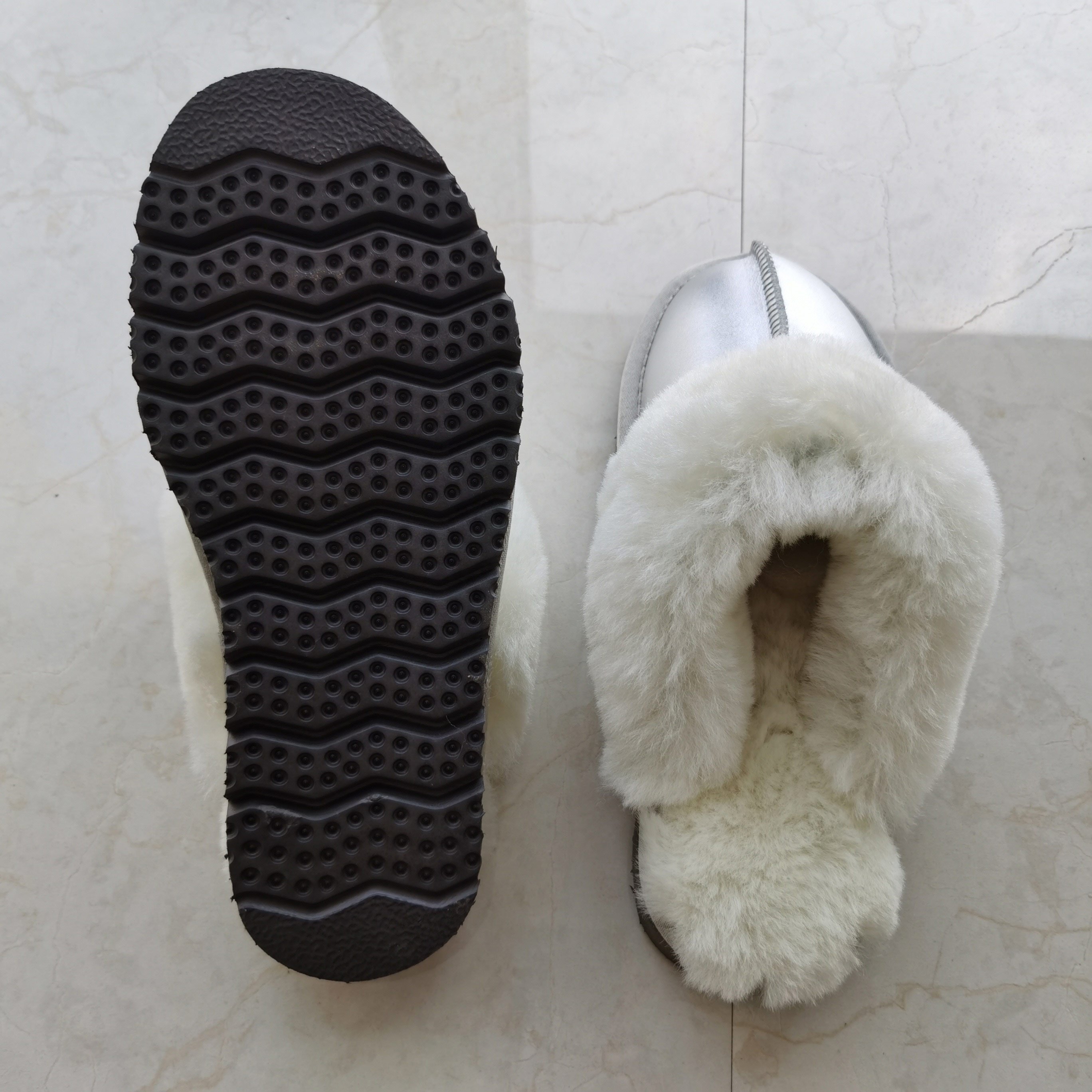 Unisex Flat Warm House Indoor Home Bedroom Real Fur Slides Winter Slippers Genuine Leather Australia Sheepskin Fur Slipper