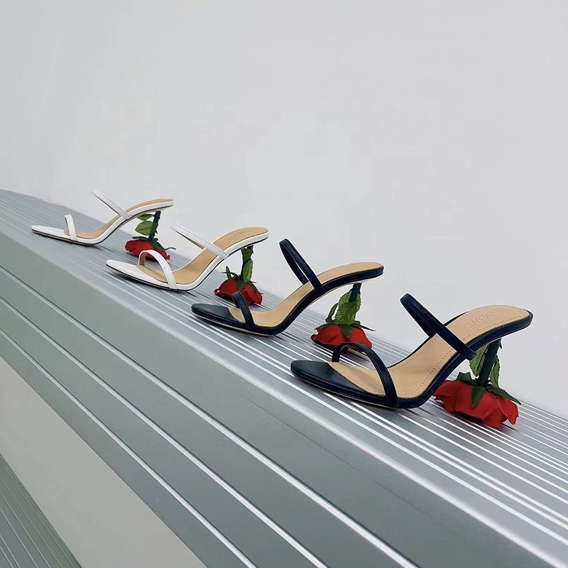 High Quality Rose Heels Women 2022 Luxury Shoes High Heel Sandal for Women Sandals 2023