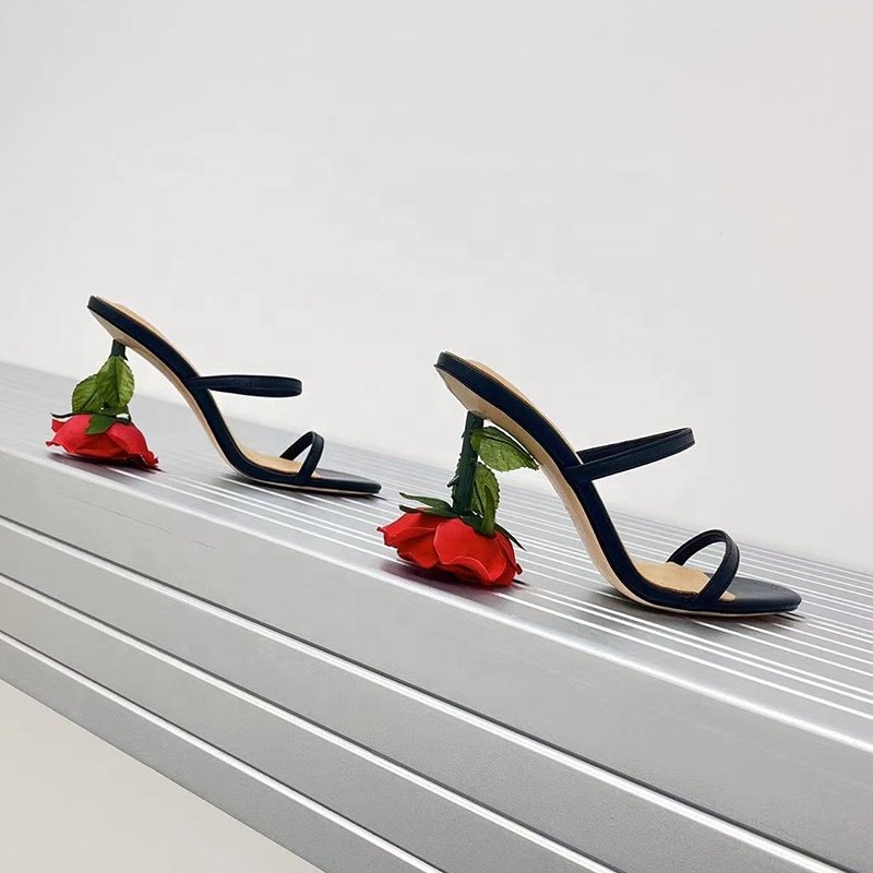 High Quality Rose Heels Women 2022 Luxury Shoes High Heel Sandal for Women Sandals 2023