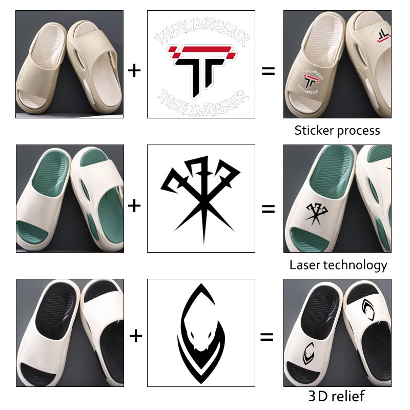 Custom designer printed Slide slippers Custom EVA soft embossed beach slippers for men
