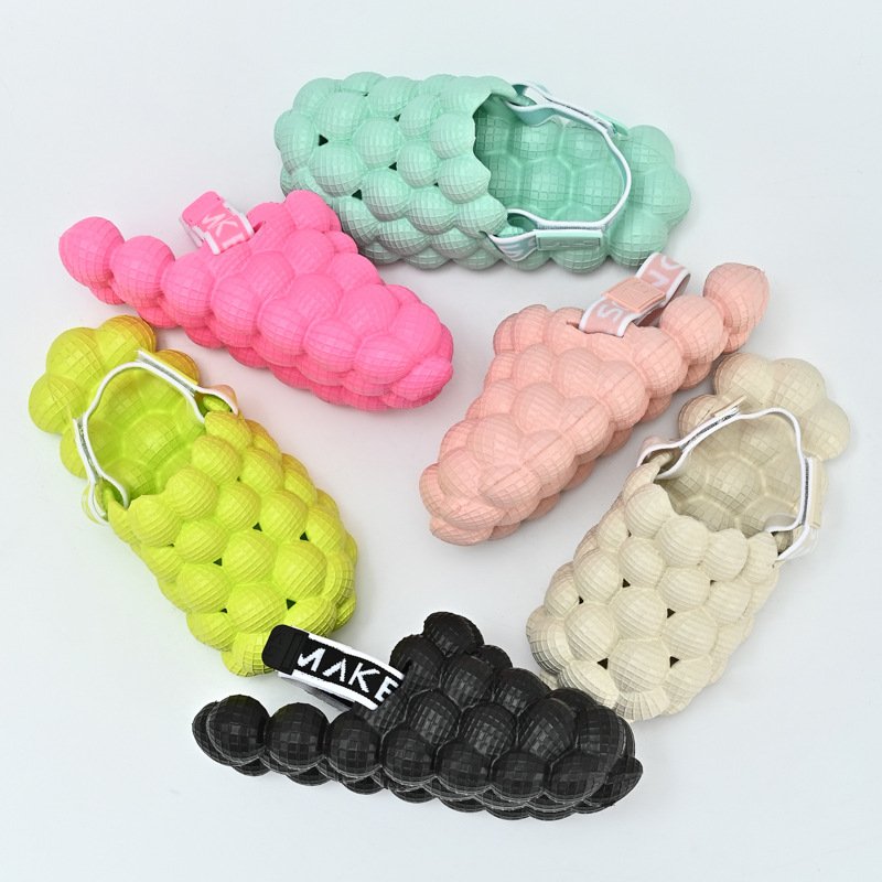 2023 Wholesale EVA Foam Outdoor Summer Beach Casual Women Home Slippers Bubble Slides 2023 With Strap For Women