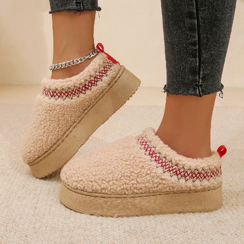 new fashion flat fur home woman shoes closed toe slipper women Solid Colors Flat Slides Slipper