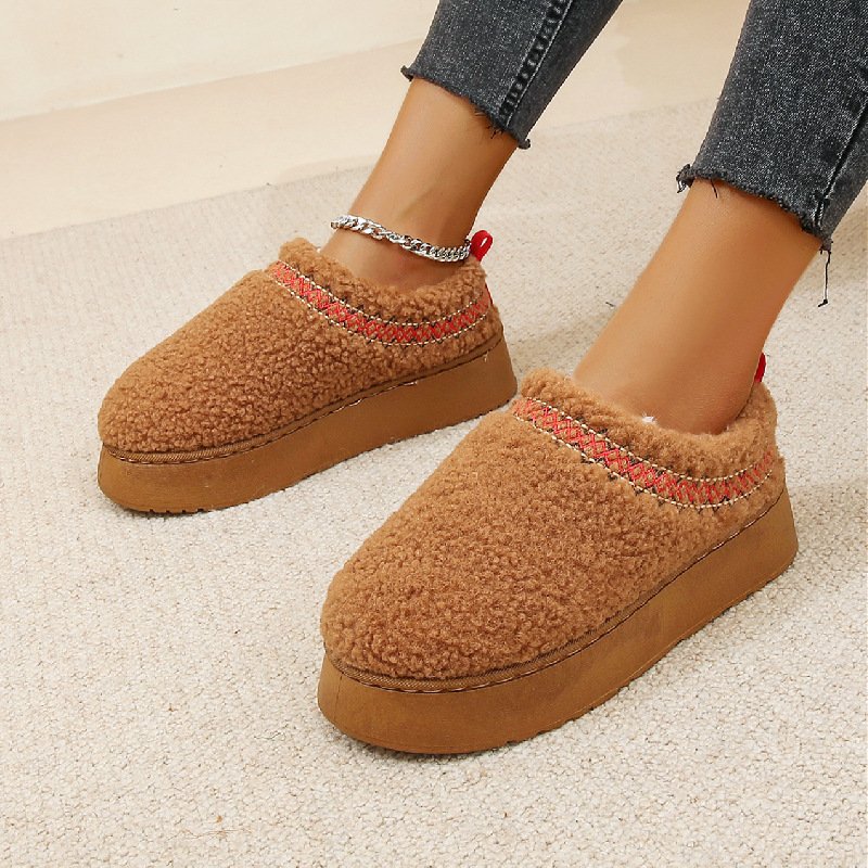 new fashion flat fur home woman shoes closed toe slipper women Solid Colors Flat Slides Slipper