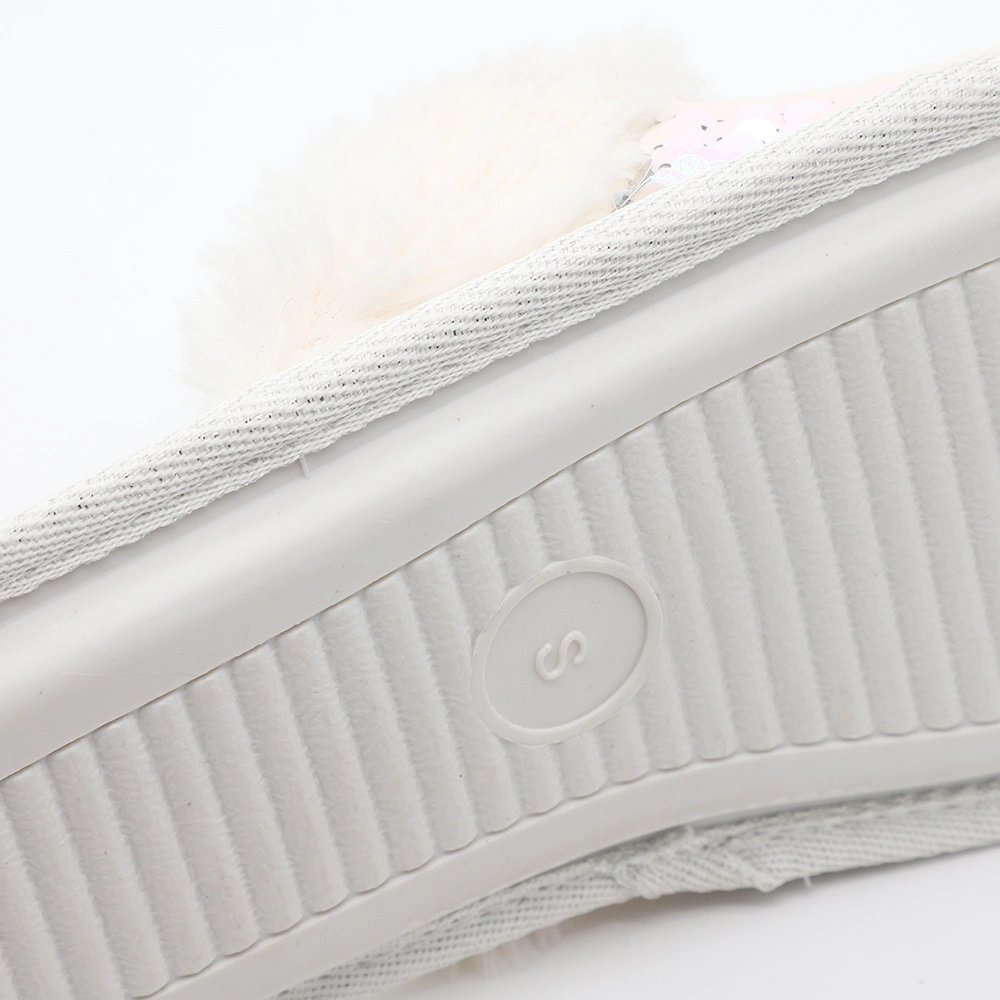 Delicate Hairy Shoes Female Sweet Warm Beads Lady Slipper EVA Leather Faux Fur Winter Customization Round Winter Women Boots