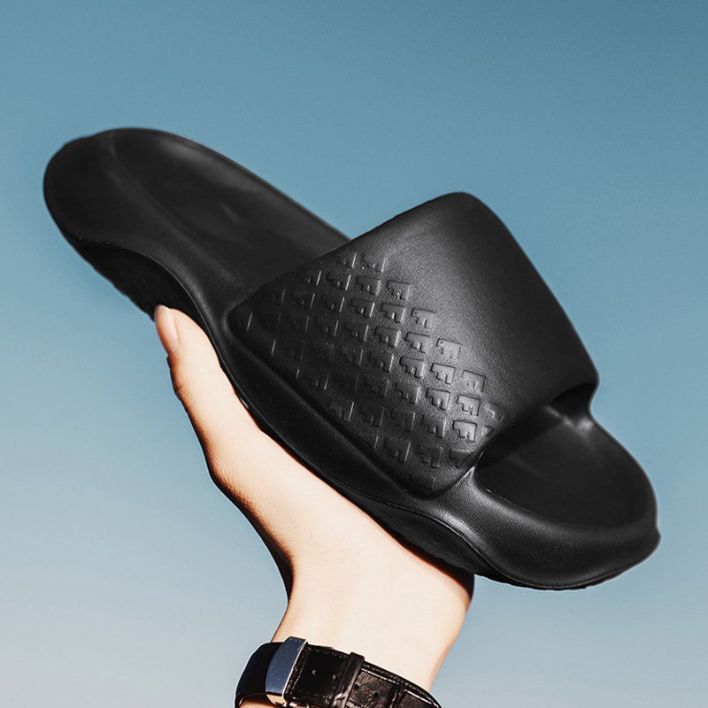 Wholesale Custom PU PVC EVA Black Slides Footwear Sandal Custom Logo Slipper Custom Printed Slippers Slides