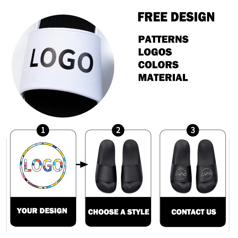Free Sample Slides Slippers Eva Fashionable Latest Girls Slippers Customizable Boys Slipper In Black