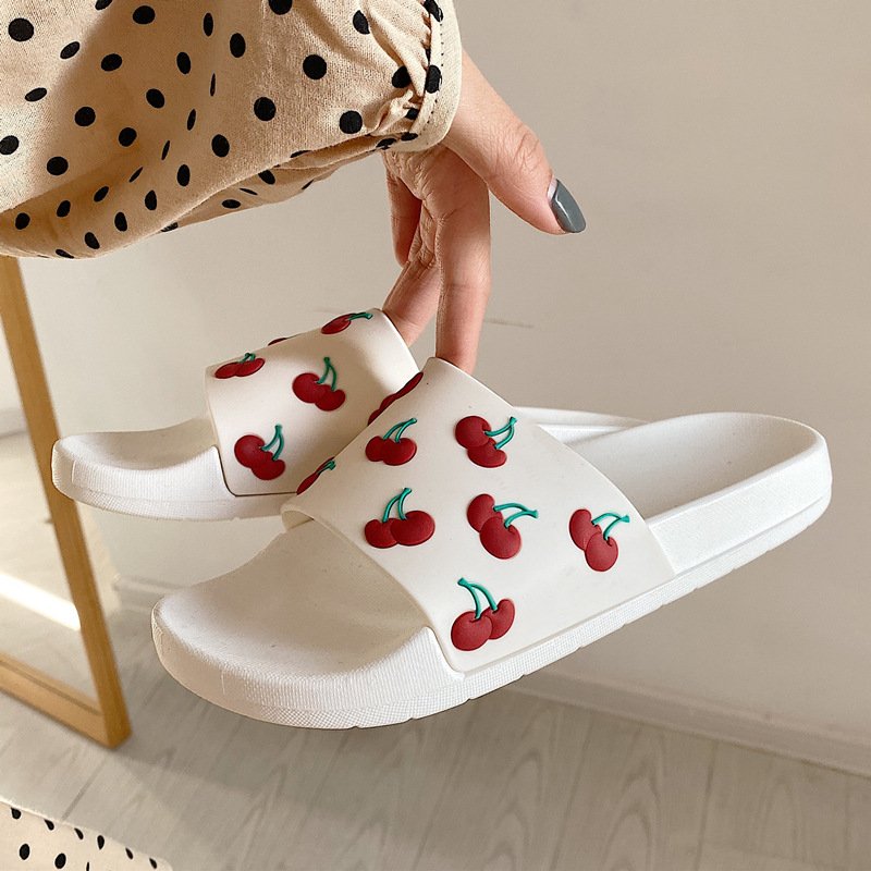 Slippers women sandals outdoor home beach holiday slides comfortable sweet cartoon fruits cherry shoes trendy slides slippers