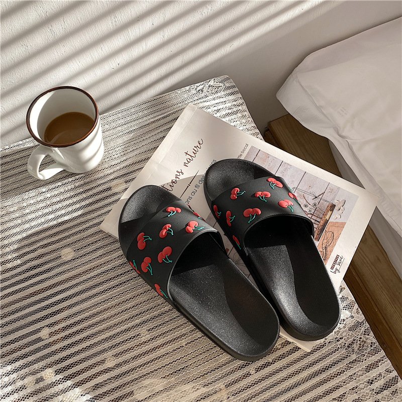 Slippers women sandals outdoor home beach holiday slides comfortable sweet cartoon fruits cherry shoes trendy slides slippers