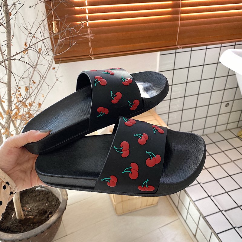 Slippers women sandals outdoor home beach holiday slides comfortable sweet cartoon fruits cherry shoes trendy slides slippers