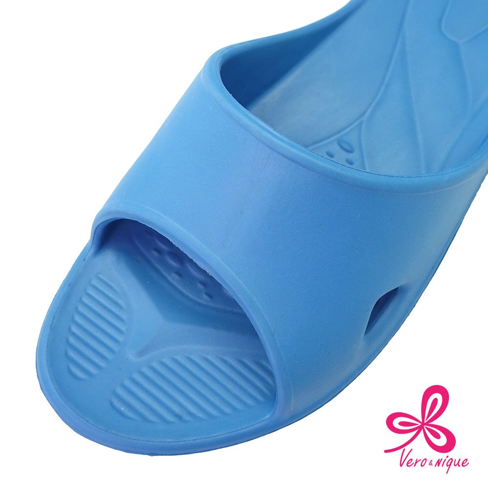 Vero&nique blue lightweight non-slip slides slippers