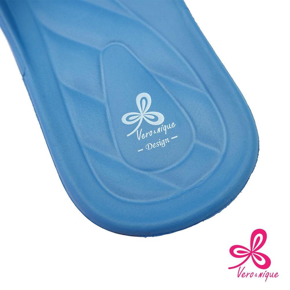 Vero&nique blue lightweight non-slip slides slippers