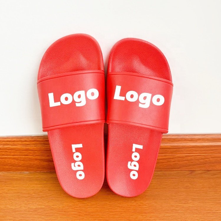 Popular Women Stylish Slide Slippers Shoes Flat Printed Custom Logo Flip-flop Slide Slippers Asian Style Pvc Slide Slippers