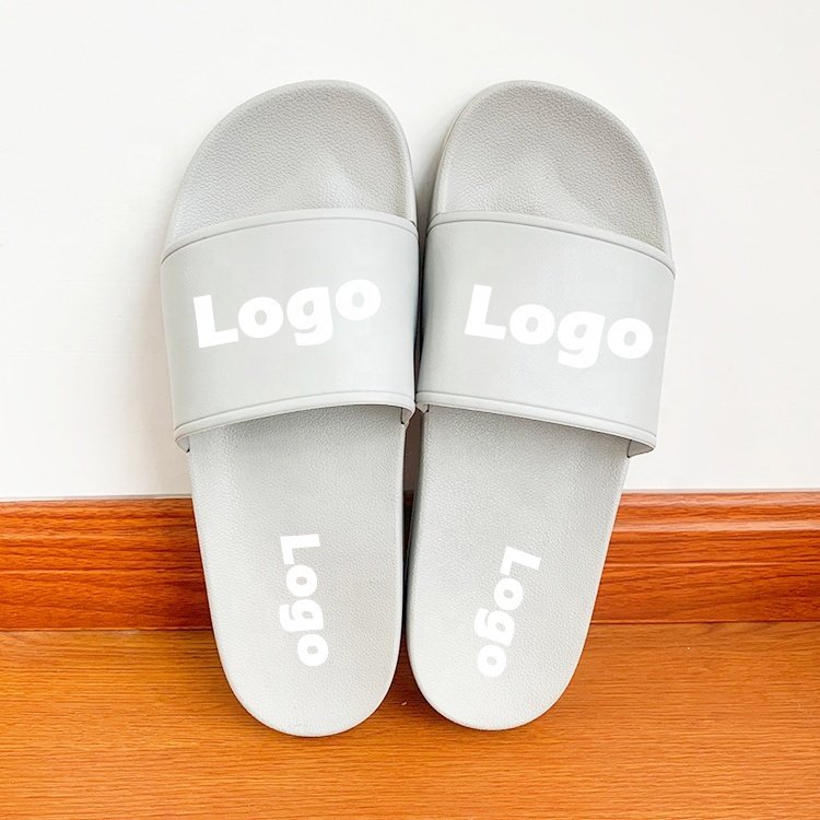Popular Women Stylish Slide Slippers Shoes Flat Printed Custom Logo Flip-flop Slide Slippers Asian Style Pvc Slide Slippers