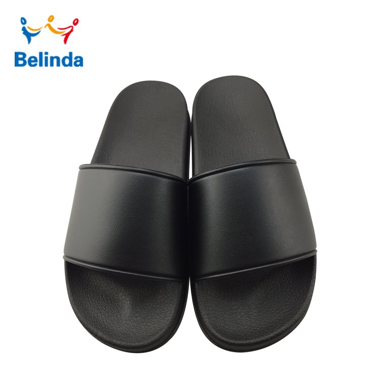 New Design Printed Black Slides Sandal Custom Shoes Man Slipper