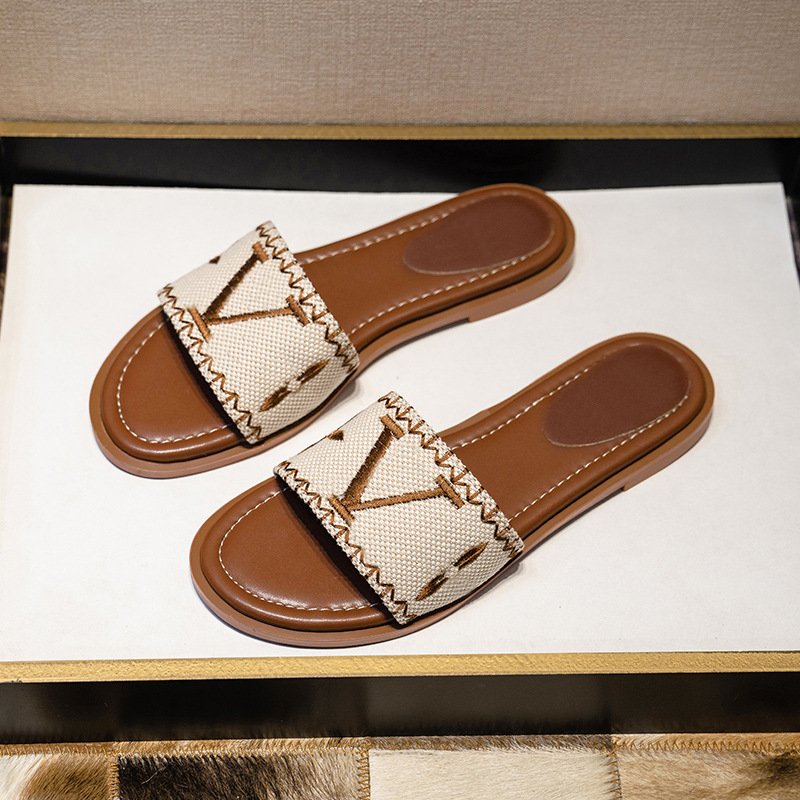 Designer Famous brand Luxury slippers Casual custom fashion ladies slipper