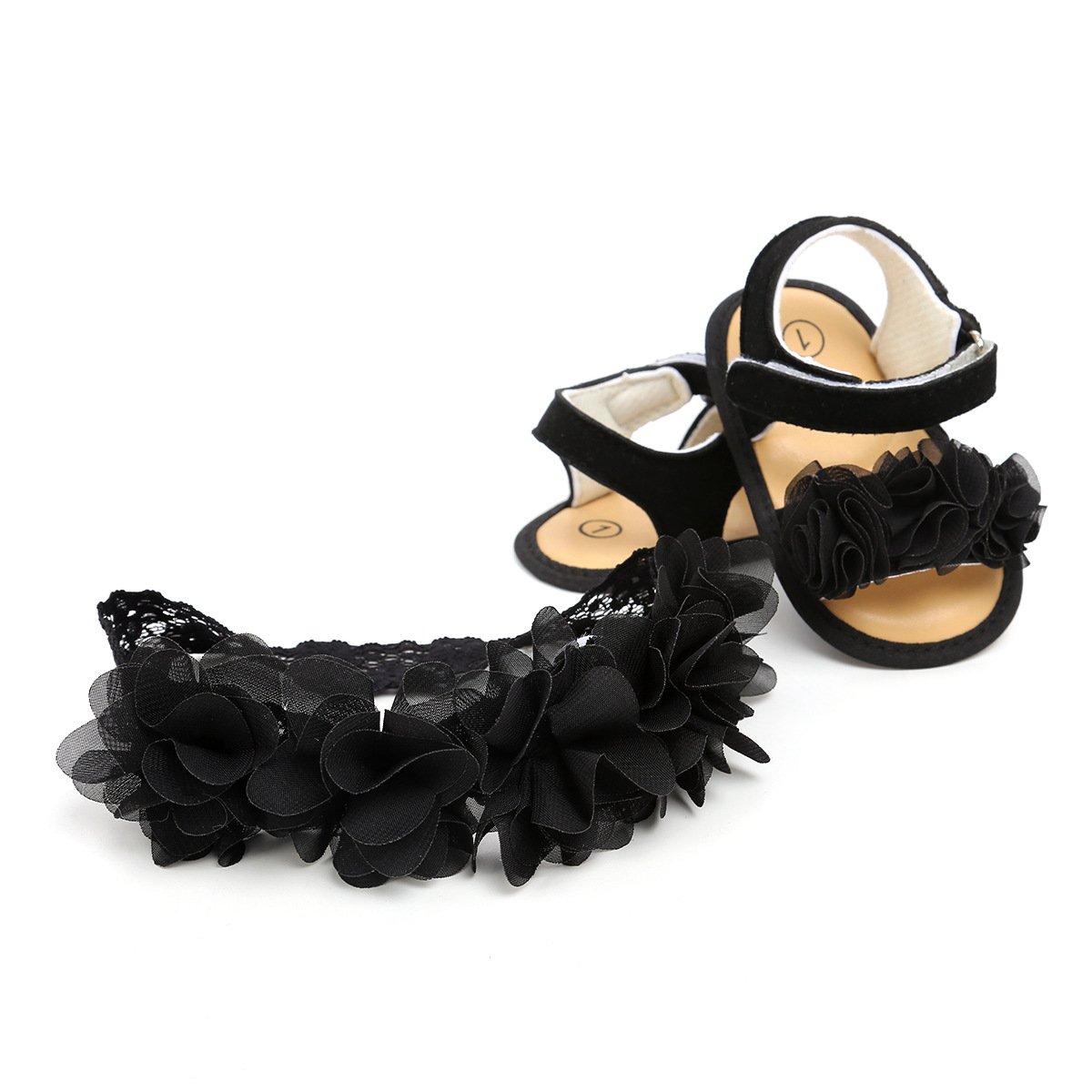 summer newborn infant leather shoes toddler flowers prewalker kids PU soft sole first walker baby girls sandals