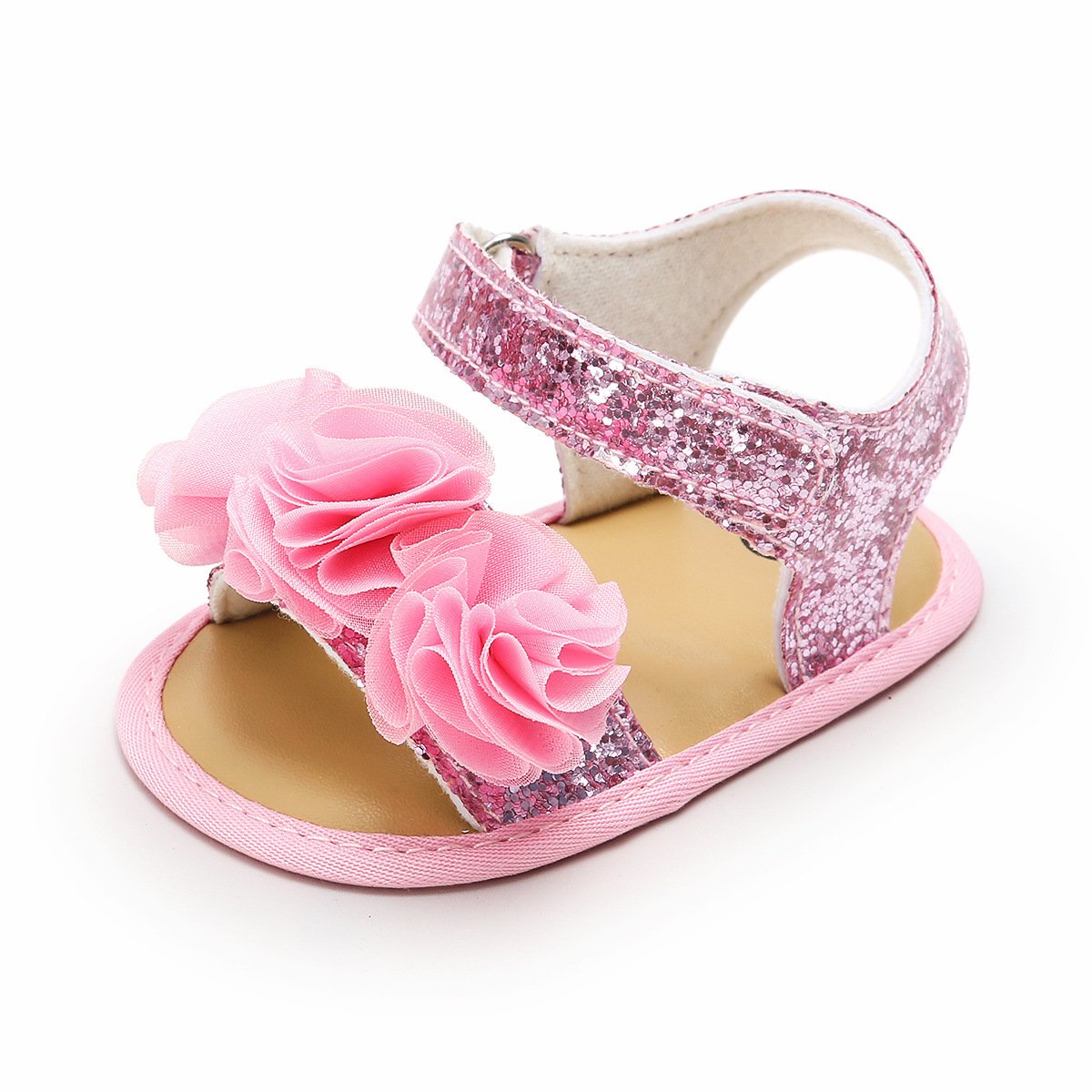summer newborn infant leather shoes toddler flowers prewalker kids PU soft sole first walker baby girls sandals